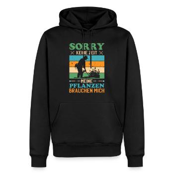 Großvater SORRY KEINE ZEIT MEINE PFLANZEN Lustig - Männer Premium Bio Hoodie - Schwarz - Vorne - Nico (187cm)