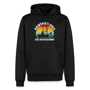 RENTNER 2025 DER SPAß BEGINNT Lustiges Renten - Männer Premium Bio Hoodie - Schwarz - Vorne - Nico (187cm)