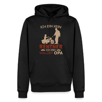 Rente BIN KEIN RENTNER BIN VOLLZEIT OPA - Männer Premium Bio Hoodie - Schwarz - Vorne - Nico (187cm)