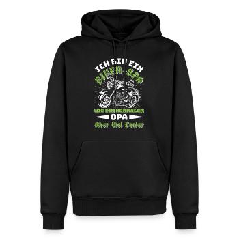 Opi BIN EIN BIKER OPA Lustiges Motorrad Fahrer - Männer Premium Bio Hoodie - Schwarz - Vorne - Nico (187cm)