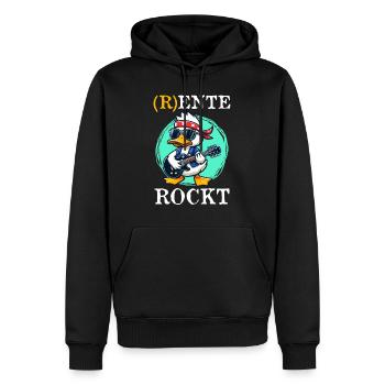 R ENTE ROCKT Lustiges Ruhestand Rentner - Männer Premium Bio Hoodie - Schwarz - Vorne - Nico (187cm)