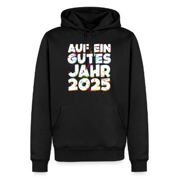 Silvester Party AUF EIN GUTES JAHR 2025 Feuerwerk - Männer Premium Bio Hoodie - Schwarz - Vorne - Nico (187cm)