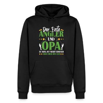 Opi BESTER ANGLER UND OPA SEIN IST NICHT EINFACH - Männer Premium Bio Hoodie - Schwarz - Vorne - Nico (187cm)