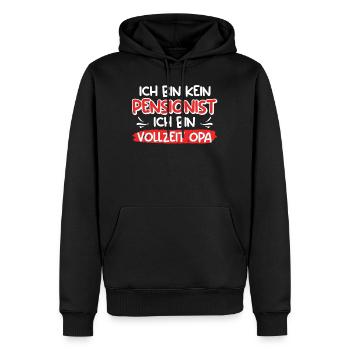 Opi BIN KEIN PENSIONIST ICH BIN VOLLZEIT OPA - Männer Premium Bio Hoodie - Schwarz - Vorne - Nico (187cm)