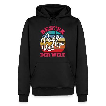 Großvater BESTER PAPA UND OPA DER WELT Opi - Männer Premium Bio Hoodie - Schwarz - Vorne - Nico (187cm)