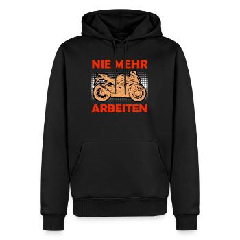 Ruhestand NIE MEHR ARBEITEN Lustiges Rentner - Männer Premium Bio Hoodie - Schwarz - Vorne - Nico (187cm)
