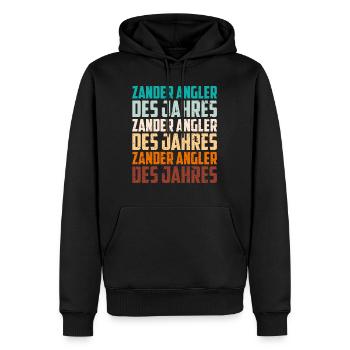 ZANDER ANGLER DES JAHRES ZANDER ANGLER DES JAHRES - Männer Premium Bio Hoodie - Schwarz - Vorne - Nico (187cm)