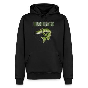 HECHT JAGD Lustiges Hecht Angeln Hobby Männer - Männer Premium Bio Hoodie - Schwarz - Vorne - Nico (187cm)