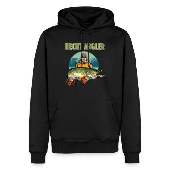 HECHT ANGLER Geburtstag Angeln Hobby Fischen - Männer Premium Bio Hoodie - Schwarz - Vorne - Nico (187cm)