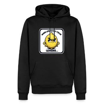 Wenn Das Leben Dir Zitronen Gibt... - Männer Premium Bio Hoodie - Schwarz - Vorne - Nico (187cm)