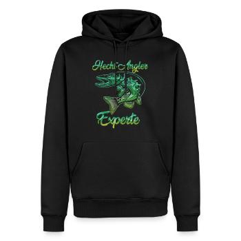 HECHT ANGLER EXPERTE Angeln Geburtstags Angler - Männer Premium Bio Hoodie - Schwarz - Vorne - Nico (187cm)