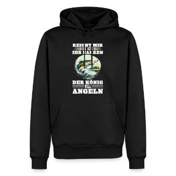 Zander Angler REICHT MIR DIE RUTE IHR NARREN - Männer Premium Bio Hoodie - Schwarz - Vorne - Nico (187cm)