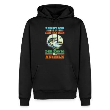 Zander Angler REICHT MIR DIE RUTE IHR NARREN - Männer Premium Bio Hoodie - Schwarz - Vorne - Nico (187cm)
