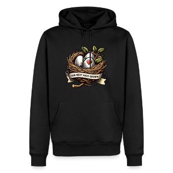 Unser Nest Ist Gewachsen Familie Liebe - Männer Premium Bio Hoodie - Schwarz - Vorne - Nico (187cm)