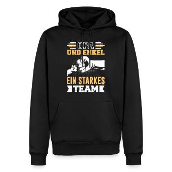 OPA UND ENKEL EIN STARKES TEAM LUSTIGES Opi - Männer Premium Bio Hoodie - Schwarz - Vorne - Nico (187cm)