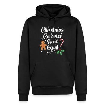 Les calories de Noël ne comptent pas - Sweat à capuche Premium bio Homme - noir - Devant - Nico (187cm)