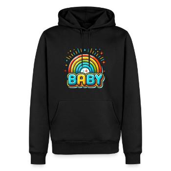 Colorful rainbow baby design for joy - Men’s Premium Organic Hoodie - black - Front - Nico (187cm)