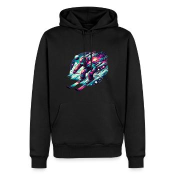 Galaktischer Skifahrer Im Weltraum Abenteuer - Männer Premium Bio Hoodie - Schwarz - Vorne - Nico (187cm)