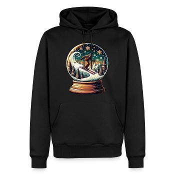 Le monde fascinant des sports d’hiver à Schneekugel - Sweat à capuche Premium bio Homme - noir - Devant - Nico (187cm)