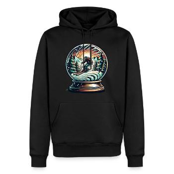 Skiabenteuer in Der Schneekugel - Männer Premium Bio Hoodie - Schwarz - Vorne - Nico (187cm)