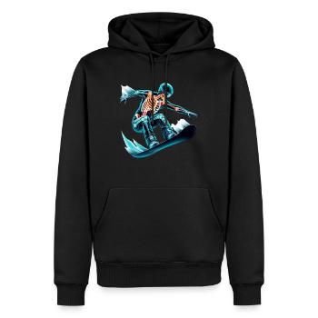 Skeleton Snowboarder Adventure - Men’s Premium Organic Hoodie - black - Front - Nico (187cm)