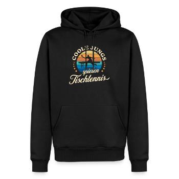 Coole Jungs spielen Tischtennis Retro Ping Pong - Männer Premium Bio Hoodie - Schwarz - Vorne - Nico (187cm)