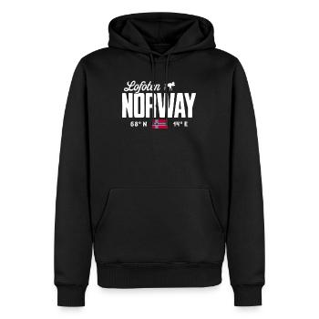 Norvège Souvenir Scandinavie Norvège Lofoten - Sweat à capuche Premium bio Homme - noir - Devant - Nico (187cm)