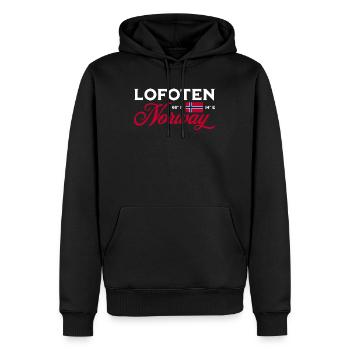 Norwegen Souvenir Skandinavien Norway Lofoten - Männer Premium Bio Hoodie - Schwarz - Vorne - Nico (187cm)