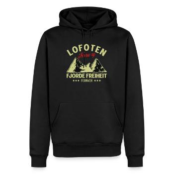 Norvège Souvenir Norvège Norvège Lofoten - Sweat à capuche Premium bio Homme - noir - Devant - Nico (187cm)