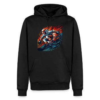 Une aventure fascinante en snowboard - Sweat à capuche Premium bio Homme - noir - Devant - Nico (187cm)