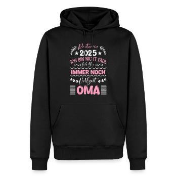 RENTNERIN 2025BIN NICHT FAUL BIN NOCH VOLLZEIT - Männer Premium Bio Hoodie - Schwarz - Vorne - Nico (187cm)