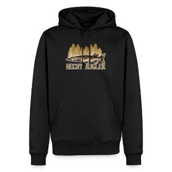 HECHT JÄGER Lustiges Angler Outfit Hecht Angeln - Männer Premium Bio Hoodie - Schwarz - Vorne - Nico (187cm)