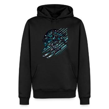 Futuristischer Skifahrer Robot Design - Männer Premium Bio Hoodie - Schwarz - Vorne - Nico (187cm)