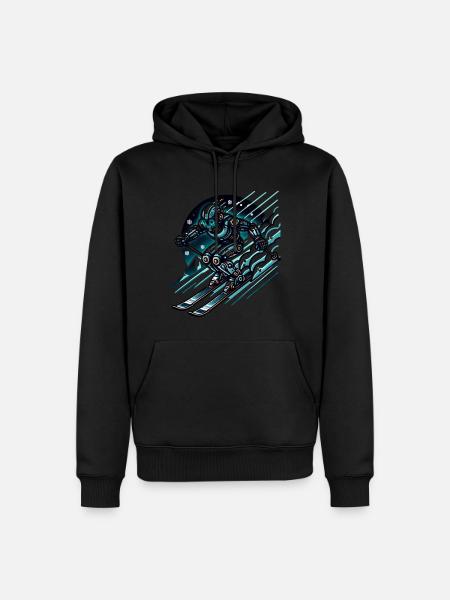 Futuristic Skier Robot Design - Men’s Premium Organic Hoodie - black