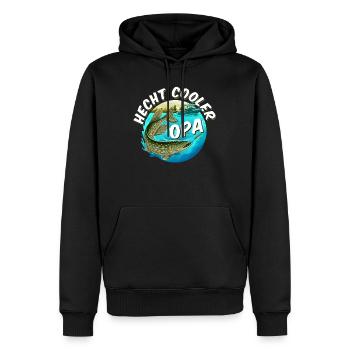 HECHT COOLER OPA Lustiges Hecht Angler Großvater - Männer Premium Bio Hoodie - Schwarz - Vorne - Nico (187cm)