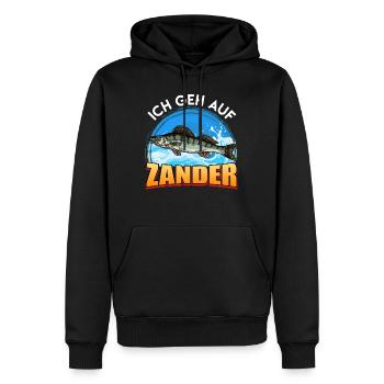 Angler ICH GEH AUF ZANDER Angeln Hobby Angler - Männer Premium Bio Hoodie - Schwarz - Vorne - Nico (187cm)
