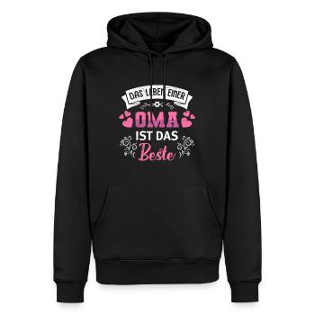 Rentnerin DAS LEBEN EINER OMA IST DAS BESTE - Männer Premium Bio Hoodie - Schwarz - Vorne - Nico (187cm)