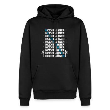 HECHT JÄGER Lustiges Angler Outfit Hecht Angeln - Männer Premium Bio Hoodie - Schwarz - Vorne - Nico (187cm)