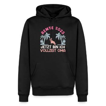 RENTE 2025 JETZT BIN ICH VOLLZEIT OMA Lustiges - Männer Premium Bio Hoodie - Schwarz - Vorne - Nico (187cm)