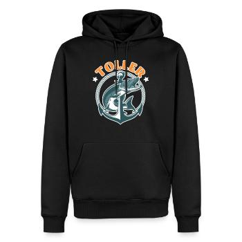 Angler Outfit TOLLER HECHT Lustiges Angeln Hobby - Männer Premium Bio Hoodie - Schwarz - Vorne - Nico (187cm)