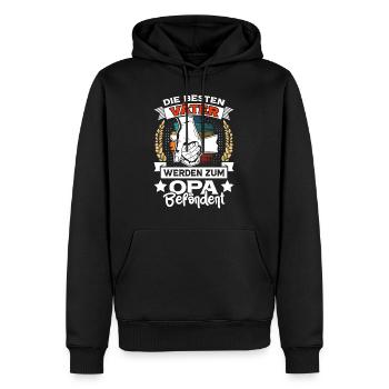 Opi DIE BESTEN VÄTER WERDEN ZUM OPA BEFÖRDERT - Männer Premium Bio Hoodie - Schwarz - Vorne - Nico (187cm)
