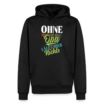 Großvater OHNE OPA LÄUFT HIER NICHTS Lustiges - Männer Premium Bio Hoodie - Schwarz - Vorne - Nico (187cm)