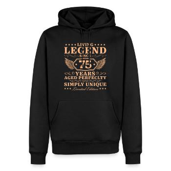 75 Jahre Vintage Einzigartig 75. Geburtstag - Männer Premium Bio Hoodie - Schwarz - Vorne - Nico (187cm)