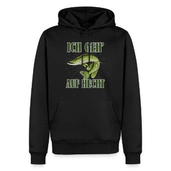 Hecht Angler ICH GEH AUF HECHT Lustiges Angeln - Männer Premium Bio Hoodie - Schwarz - Vorne - Nico (187cm)