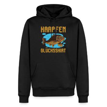 KARPFEN GLÜCKSSHIRT Angler Geburtstags Angeln - Männer Premium Bio Hoodie - Schwarz - Vorne - Nico (187cm)