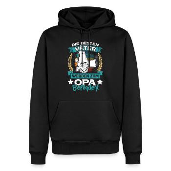 Opi DIE BESTEN VÄTER WERDEN ZUM OPA BEFÖRDERT - Männer Premium Bio Hoodie - Schwarz - Vorne - Nico (187cm)
