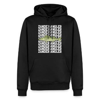 Angler Outfit ZANDER ANGLER Geburtstag Angeln - Männer Premium Bio Hoodie - Schwarz - Vorne - Nico (187cm)