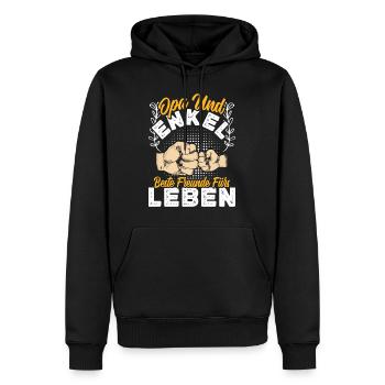 OPA UND ENKEL BESTE FREUNDE FÜRS LEBEN Opi - Männer Premium Bio Hoodie - Schwarz - Vorne - Nico (187cm)