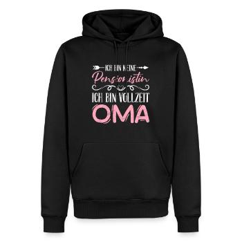 Rente BIN KEINE RENTNERIN BIN VOLLZEIT OMA Lustig - Männer Premium Bio Hoodie - Schwarz - Vorne - Nico (187cm)