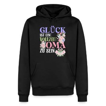 Omi GLÜCK IST EINE VOLLZEIT OMA ZU SEIN Geburtstag - Männer Premium Bio Hoodie - Schwarz - Vorne - Nico (187cm)